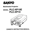 Предварительный просмотр 1 страницы Sanyo PLC-XP10 Owner'S Instruction Manual