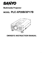 Sanyo PLC-XP17B Owner'S Instruction Manual предпросмотр