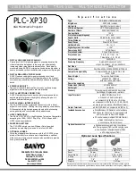 Sanyo PLC-XP30 Specifications preview