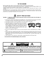 Preview for 2 page of Sanyo PLC-XP40 Owner'S Manual