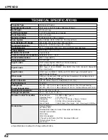 Preview for 42 page of Sanyo PLC XP46 - XGA LCD Projector Owner'S Manual