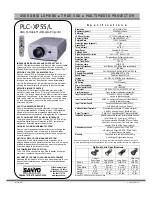 Sanyo PLC-XP55 Specifications preview