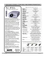 Sanyo PLC-XP55 Specifications предпросмотр