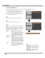 Preview for 42 page of Sanyo PLC-XR201 Owner'S Manual