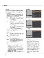 Preview for 44 page of Sanyo PLC-XR201 Owner'S Manual