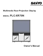 Sanyo PLC-XR70N - 70" Rear Projection TV Owner'S Manual preview
