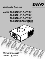 Preview for 1 page of Sanyo PLC XT21 - XGA LCD Projector Owner'S Manual