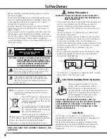 Preview for 4 page of Sanyo PLC XT21 - XGA LCD Projector Owner'S Manual