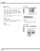 Preview for 62 page of Sanyo PLC XT21 - XGA LCD Projector Owner'S Manual