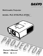 Sanyo PLC XT35L - XGA LCD Projector Owner'S Manual preview