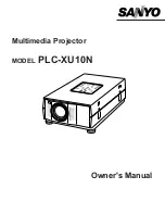 Sanyo PLC-XU10 Owner'S Manual preview