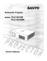 Sanyo PLC-XU105 Owner'S Manual preview