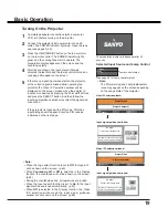 Preview for 19 page of Sanyo PLC-XU106 Owner'S Manual