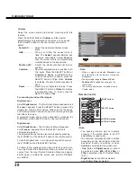 Preview for 38 page of Sanyo PLC-XU106 Owner'S Manual