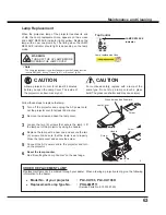 Preview for 63 page of Sanyo PLC-XU106 Owner'S Manual