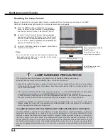 Preview for 64 page of Sanyo PLC-XU106 Owner'S Manual