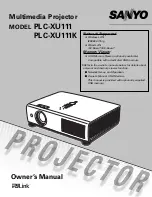 Preview for 1 page of Sanyo PLC-XU111 Owner'S Manual