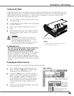 Preview for 63 page of Sanyo PLC-XU111 Owner'S Manual