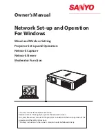 Sanyo PLC XU115 - XGA LCD Projector Network Setup Manual preview