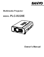 Sanyo PLC-XU20E Owner'S Manual preview