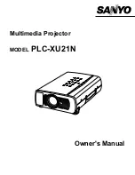 Sanyo PLC-XU21N Owner'S Manual preview