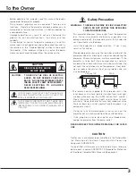 Preview for 3 page of Sanyo PLC-XU25 Owner'S Manual