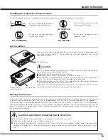 Preview for 5 page of Sanyo PLC-XU25 Owner'S Manual