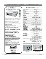 Предварительный просмотр 1 страницы Sanyo PLC-XU25 Specifications