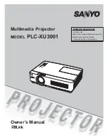 Sanyo PLC-XU3001 Owner'S Manual preview