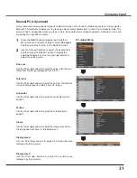 Preview for 31 page of Sanyo PLC-XU3001 Owner'S Manual