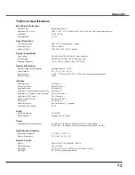 Preview for 73 page of Sanyo PLC-XU3001 Owner'S Manual