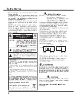 Preview for 4 page of Sanyo PLC-XU300A Owner'S Manual