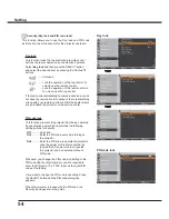 Preview for 54 page of Sanyo PLC-XU301 Owner'S Manual