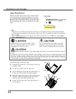 Preview for 62 page of Sanyo PLC-XU301 Owner'S Manual