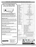 Sanyo PLC-XU350A Specification Sheet preview