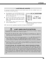 Preview for 39 page of Sanyo PLC-XU40 Owner'S Manual