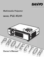 Sanyo PLC XU41 - XGA LCD Projector Owner'S Manual preview