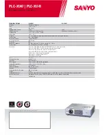 Preview for 2 page of Sanyo PLC-XU41 Technical  Details