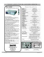 Sanyo PLC-XU58 Specifications preview
