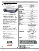 Preview for 1 page of Sanyo PLC-XU75 Specification Sheet