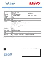 Preview for 2 page of Sanyo PLC-XU75 Specifications