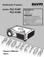 Sanyo PLC-XU84 Owner'S Manual предпросмотр