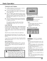 Preview for 22 page of Sanyo PLC-XU88W Owner'S Manual