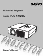 Sanyo PLC-XW20A Owner'S Manual preview