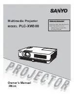 Sanyo PLC-XW300 Owner'S Manual preview