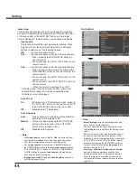 Preview for 44 page of Sanyo PLC-XW300 Owner'S Manual