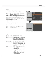 Preview for 45 page of Sanyo PLC-XW300 Owner'S Manual