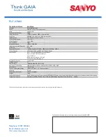 Предварительный просмотр 2 страницы Sanyo PLC-XW60 Technical Specifications