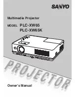 Sanyo PLC-XW65 Owner'S Manual preview