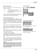 Preview for 49 page of Sanyo PLC-XW65 Owner'S Manual